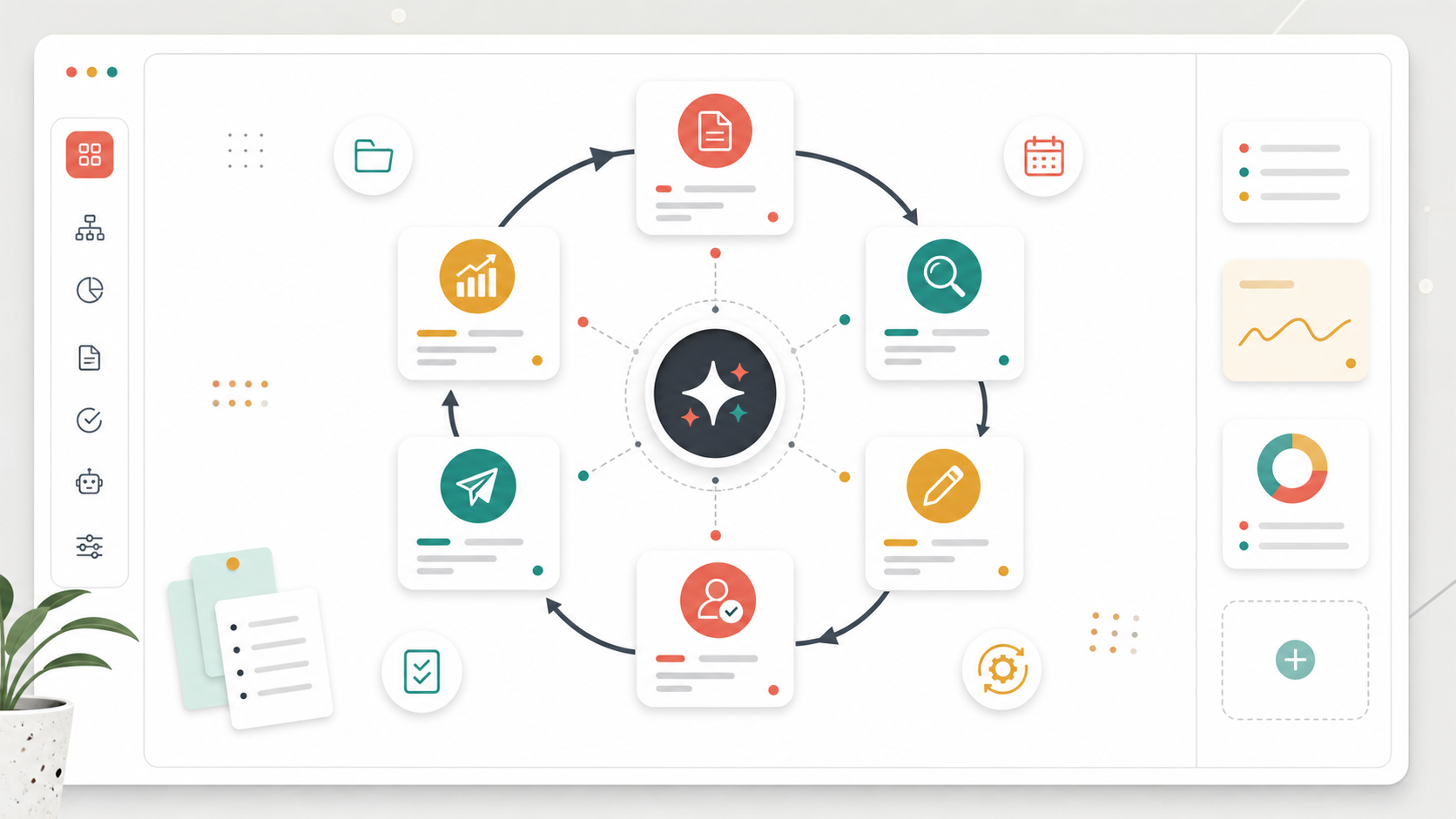 Minh họa workflow AI lặp lại từ brief đến cải tiến